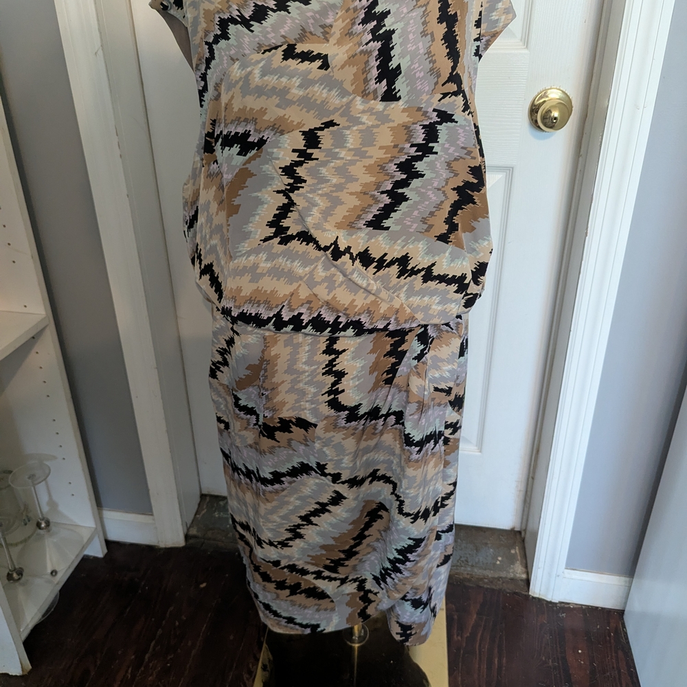 Jessica Simpson Multicolor Zigzag Midi Dress